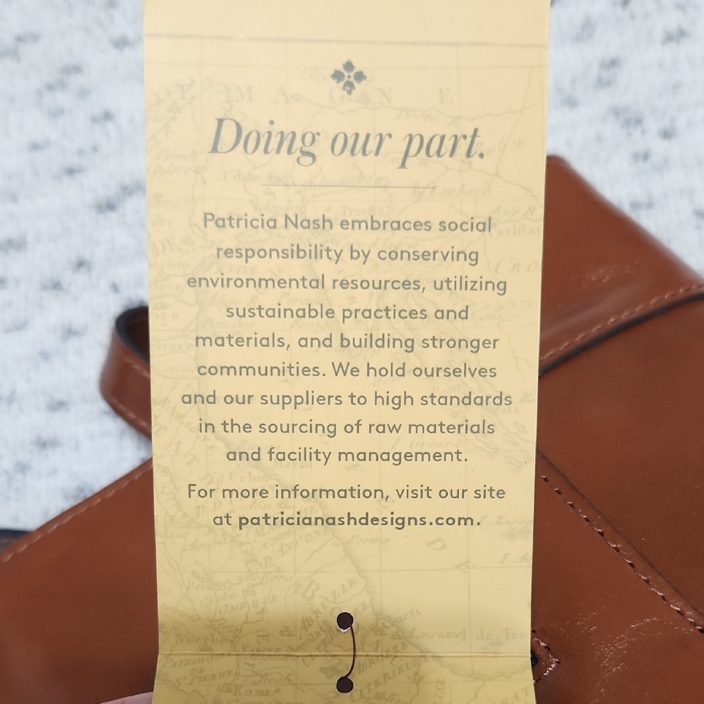 Patricia Nash Brown Leather Tote Bag with Front Pocket - Picture 9 of 10